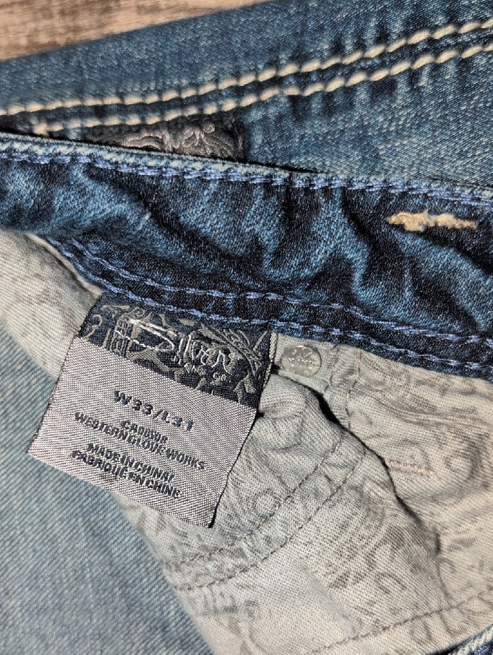 Women's Silver Aiko Boot Cut Jeans - Branded Stitch Pocket - Picture 5 of 8